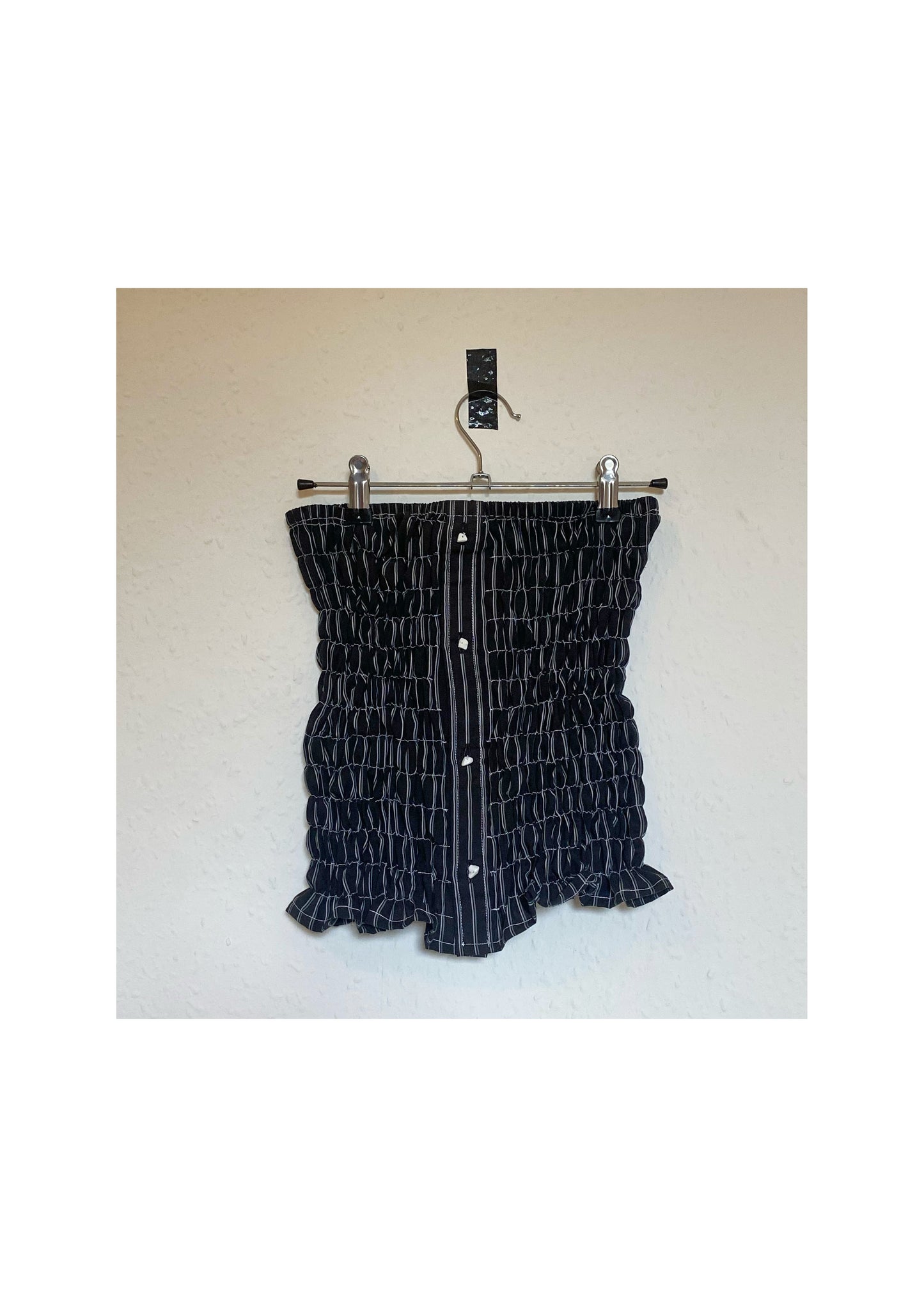 Black Pinstripe Mini Skirt