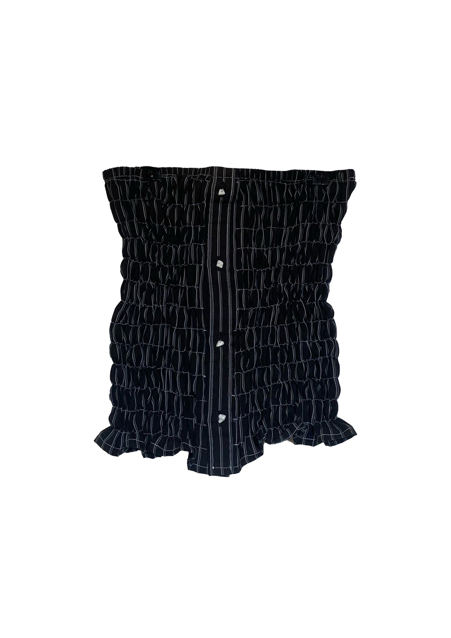 Black Pinstripe Mini Skirt